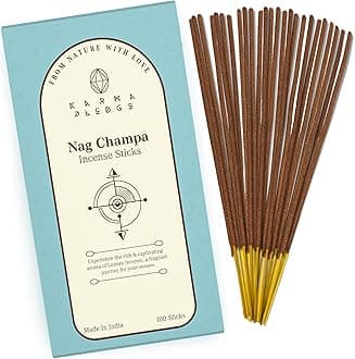 Nag Champa Incense Sticks, Organic Hand Dipped 100 Sticks with Natural Herbs & Aromatic Ingredients, Burn Time 45 to 60 Minutes, Incense for Positivity, Yoga, Meditation, Relaxation, Spiritual Gift