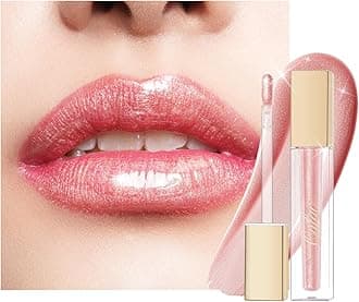 Oulac Nude Shimmer Liquid Lipstick High-Shine Glitter Lip Gloss for Women Shimmer Non-Sticky Glossy Finish Liquid Lipstick Hydrating Lip Gloss Fuller-looking Lip Makeup Vegan & Cruelty-Free 03