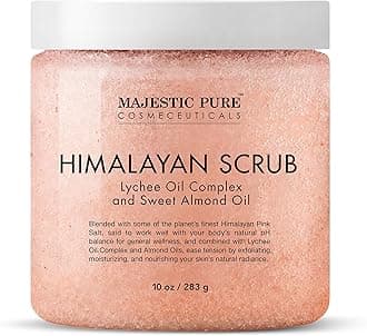Himalayan Salt Body Scrub with Lychee Oil, Exfoliating Salt Scrub to Exfoliate & Moisturize Skin, Deep Cleansing - 283 g