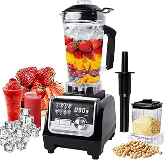 2000W Blender Smoothie Maker, 2L Commercial Smoothie Blender with 600ML Grinding Cup,Powerful Ice Crushing Bender, 90S Timer, 8 Preset Programs, Stainless Steel Smoothie Serrated Blade, BPA-Free