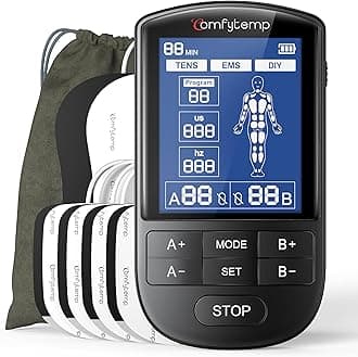 TENS Unit Muscle Stimulator for Pain Relief Therapy, TENS Machine with 24 Modes and DIY, Dual Channel EMS Unit, Pulse Muscle Massager for Back, Shoulder, Sciatica, Knee, 10 Electrode Pads