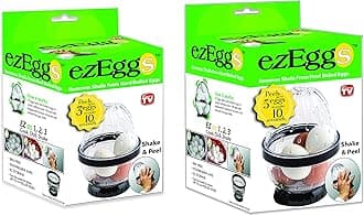 EZ EGGS Set/2 Hard Boiled Egg Peelers, 3 Egg Capacity Each – Handheld Specialty Kitchen Tool Peels Egg Shells in Seconds (As Seen on TV)