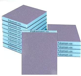 12 Pack Sanding Sponge, Washable and Reusable Sanding Blocks 400 Grit Wet Dry Sand Paper for Wood Drywall Metal Furniture