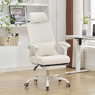 Qulomvs Ergonomic Office Chair with Footrest Home Office Desk Chair with Headrest and Backrest Adjustable Mesh Computer Desk Chair with Wheels 360 Swivel Task Chair