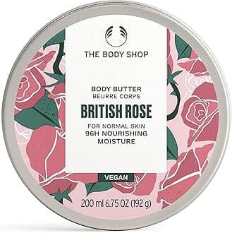 The Body Shop British Rose Body Butter | 96-Hour Deep Moisture | Softens Skin with Rose & Shea Butter Extract | Non-Greasy Cream | Dermatologically Tested | Perfect for Normal Skin | 200ml