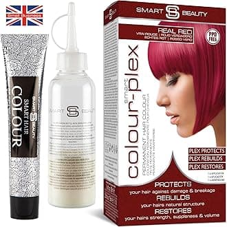 Smart BeautyDark Red Hair Dye Permanent with Plex Anti-Breakage Technology, Real Red, 5.07 Fl Oz, PPD Free, Vegan, Cruelty Free, Suitable for light to mid-brown hair