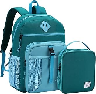 VASCHY Kids Backpack, School Bag Lunch Bag Set for Boys Girls 2-1 School Bookbag Insulated Lunch Box for Preschool,Kindergarten,Elementary