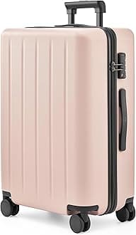 NINETYGO Large Suitcase 28 Inch, Checked Luggage with Double Spinner Wheels, Dry Wet Separate, PC Hard Case Suitcase, Lightweight Travel Luggage, TSA Approved (Baby Pink, Danube)