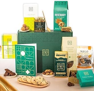 Vegan Hamper with Truffles & Hot Chocolate Set, Thinking of You Gift Hamper Her by EDEN & CO