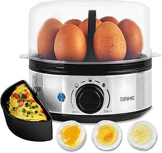 Electric Egg Boiler EB50 Egg Cooker 400W Omelette Maker for 7 Eggs with Poacher Tray Auto Shut Off 3 Cooking Modes Soft Medium Hard Boiled Eggs Steamer for Breakfast Meals