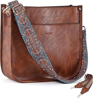 HKCLUF Crossbody Bags for Women Shoulder Bag Leather Fashion Purse with 2 Adjustable Strap - Leopard Guitar Strap Purse for Girls