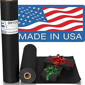 Bryco Goods Black Kraft Paper Roll - 18 Inch x 100 Feet - Ideal for Packing, Shipping, Arts & Crafts, Poster, Bulletin Board, Decorations, Bouquet, Gift Wrapping - Made in the USA