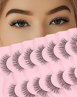 Natural Lashes Short False Lashes Wispy Fake Lashes Small Volume Mink Lashes Fluffy 15mm Eyelashes C Curl Eye Lashes Pack 81-Bestie