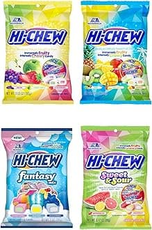 HI-CHEW Easter Candy Variety Mix, Pack of 4 Bags - 17 Flavor Assort Sweet and Sour Chewy - Unique Fun Soft - Immensely Juicy Fruity Candy Flavors - Individually Wrapped for Sharing