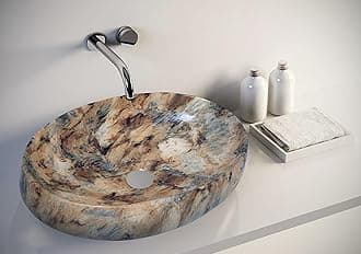 REMANENCE Wash Basin Countertop | Tabletop Ceramic Bathroom Sink | Wash Basin Over Counter | Ceramic Wash Basin (Beige Brown)