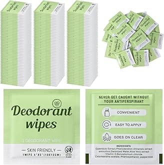Timgle 100 Pcs Mini Travel Deodorant Wipes Individually Wrapped Armpit Antiperspirant Deodorant Sweat Body Wipes for Women Men Teens Sports Travel Clean Skin Underarm Excessive Sweating(Cucumber)
