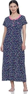 Max Women Cotton Printed Midi Night Gown