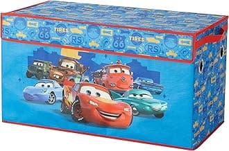 Disney Pixar Cars Collapsible Storage Trunk,Durable Kids Toy Organizer with Soft Lid, Foldable Chest for Bedroom & Playroom, 28.5" x 14.5" x 16"