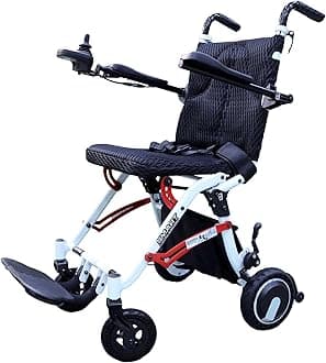 Karma Ryder 31 Aluminum frame light weight 14 kg Electric Wheelchair Fordable| Detachable |Footrest with Elegant Small Rear Wheels and Easy Removable | Armrest for Elderly and Physically Challenged People