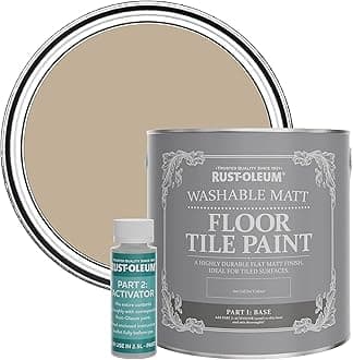 Rust-Oleum Brown Washable Matt Floor Tile Paint - Salted Caramel 2.5L
