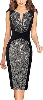 VFSHOW Womens Elegant Slim Front Zipper up Work Business Office Party Sheath Dress