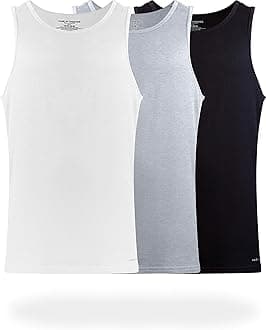Slim Fit Men’s Tagless Tank Tops, 3 Pack Ultra Soft, Breathable Sleeveless A-Shirt for Men, AMZ Exclusive