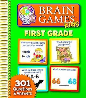 Brain Games Kids: First Grade Spiral-bound – Picture Book