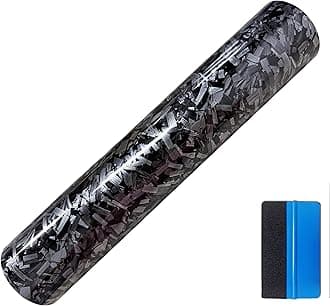 Forged Carbon Fiber Black Vinyl Wrap Sticker Free Bubble Air Release DIY Decal Car Auto Vehicle Morotcycle Self Adhesive (Black-Silver, 10cm x 900cm)