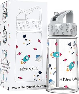 Water Bottle with Straw – 400ml BPA Free Kids Water Bottles for School Travel Sports – Leakproof Childrens Drink Bottle for Girls Boys Childs