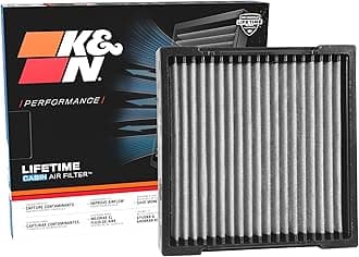 K&N LIFETIME Cabin Air Filter: Premium, Washable, Clean Air for your Cabin: Compatible with 2009-2025 Acura/Honda: MDX, RDX, TLX, Accord, Civic, SI, Type R, CR-V, Odyssey, VF2033