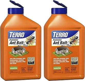 TERRO T2600 Perimeter Outdoor Ant Bait Plus - Attracts and Kills Carpenter Ants, Roaches, Crickets, Earwigs, Silverfish, Slugs and Snails - 2 Pack, 4Lbs