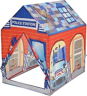 Kids Play Tent, Tent Playhouse, Toddler Boy Toys Outdoor Playhouse 2 Year Old Boy Birthday Gift, Police Station