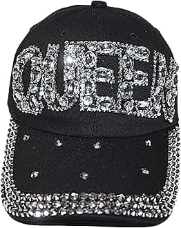 Bling Hat for Women and Girls, Fun Rhinestone Baseball Cap, Bejeweled Distressed Denim Hat, Bling Gifts for Women