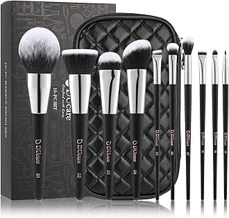 Makeup Brushes with Case 10Pcs Travel Makeup Brushset Women Gift Premium Synthetic Kabuki Foundation Blending Brush Face Powder Blush Concealers Eye Shadows with bag