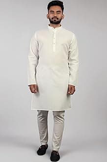Multi Colored Cotton Plain Men's Ethnic Kurta Only