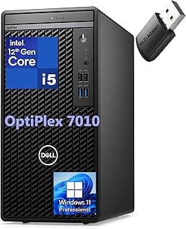 DellOptiPlex 7010 Tower 7000 Business Desktop Computer, 12th Gen Intel Hexa-Core i5-12500 (Beat i7-11700), 32GB DDR4 RAM, 1TB PCIe SSD, DVDRW, WiFi Adapter, RJ-45, Keyboard & Mouse, Windows 11 Pro