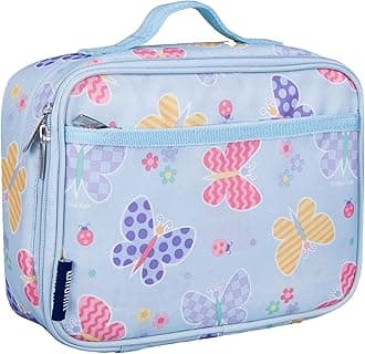 Wildkin Kids Insulated Lunch Box Bag for Boys & Girls, Reusable Kids Lunch Box is Perfect for Elementary, Ideal Size for Packing Hot or Cold Snacks for School & Travel Bento Bags (Butterfly Garden)