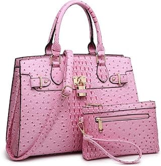 Women Handbags and Purses Ladies Shoulder Bag Top Handle Satchel Tote Work Bag with Matching Clutch
