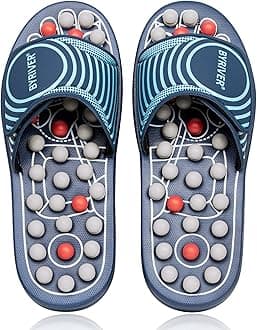 BYRIVER Acupressure Stimulation Foot Massager Slippers Sandals Shoes, Relieve Pain Improve Circulation Body Balance Mobility, Wellness Relaxation Gift for dad mom.（05XS)