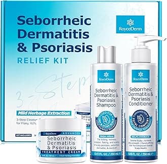Seborrheic Dermatitis & Psoriasis Cream, Shampoo and Conditioner Set - Scalp Therapy System for Folliculitis, Psoriasis, Dandruff, Dry Scalp - Scalp Treatment to Relieve Itching, Flaking, Irritation