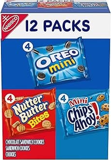 Mini Variety Pack (Chips Ahoy!, Nutter Butter, Mini Oreos), 12-Count Snak Paks (Pack of 2)
