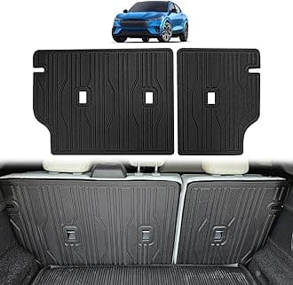 Vehicle Mat Cargo Liner Compatible with Mustang Mach E 2021-2026 Accessories Second Row Seats Back Protector Cover All Weather Pet Mat(Rear Seat Back Protector) 3 Openings