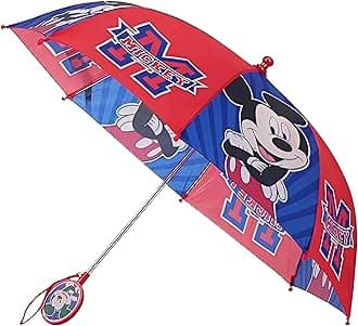 Disney Kids Umbrella, Lightning or Mickey Mouse Toddler and Little Boy Rain Wear for Ages 3-6