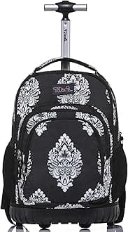 Tilami Rolling Backpack for Kids 19 Inch Wheeled Bookbag for Boys & Girls for School & Travel, Totem, 18inch, Laptop