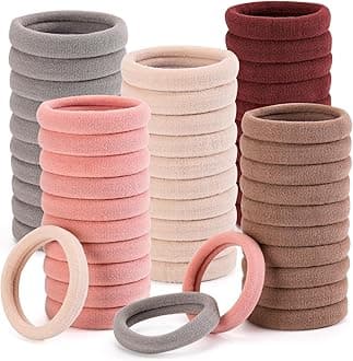 Bessrung 100 PCS Hair Ties, Soft Seamless Hair Bands for Thick Thin Hair, Ponytail Holders, Elastic Hair Ties for Women, Men, Girls, No Cease Nylon Hair Ties, No Damage Hair Accessories