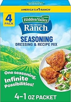 Original Ranch Salad Dressing and Seasoning Mix, 1 Ounce Packet, Pack of 4 (Package May Vary)