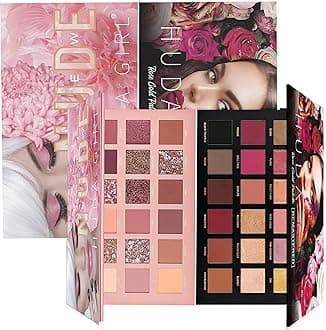 Beauty Rose Gold Remastered + Nude Edition Eyeshadow Palette Combo Kit - 36 Matte and Shimmer Finishes, Includes Black Eyeshadow - Complete Eye Shadow Palette Set