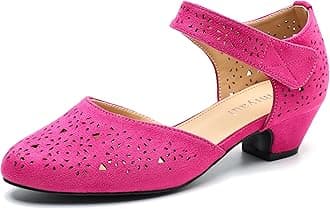 Women's Ankle Strap Cut Out Closed Toe Low Block Heels Pumps Retro Shoes Hook and Loop D'Orsay Comfortable Vintage Dressy Wedding Party Work Church Shoes