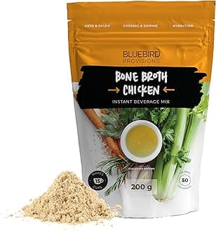 Chicken Bone Broth Powder - Low Sodium Savory Protein Powder - Carnivore Protein Powder with 12 g Protein - Gut Healing and only 130 mg Sodium - Just 2 Ingredients - 7.1 oz
