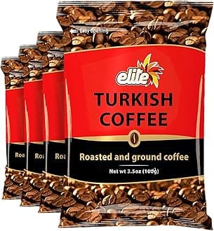 Elite Roasted & Ground Turkish Coffee 3.5oz Bag (4 Pack)